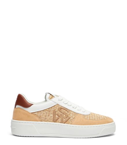 SW COURTSIDE LOGO SNEAKER, SNEAKERS, , DAIM/RAPHIA - Stuart Weitzman - Modalova