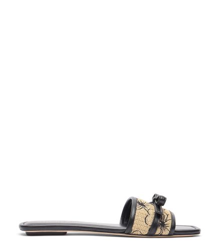 FELICITY SLIDE, SANDALES, //, LACQUERED NAPPA/JASMINE RAFFIA JACQUARD - Stuart Weitzman - Modalova
