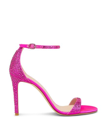 NUDIST SHINE 100 SANDAL, VOIR TOUTES LES SOLDES, , CRISTAL PAVÉ/SATIN - Stuart Weitzman - Modalova