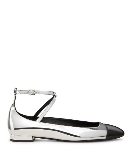 EDEN STRAP FLAT, Last chance, , CUIR SPECCHIO/CUIR NAPPA LAQUÉ - Stuart Weitzman - Modalova