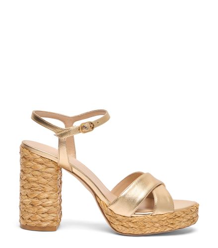 DAYNA PLATFORM SANDAL, SANDALES, /, LIQUID METALLIC/BRAIDED RAFFIA - Stuart Weitzman - Modalova