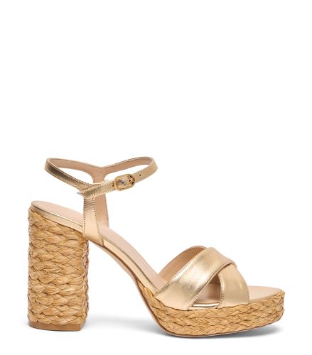 DAYNA PLATFORM SANDAL, VOIR TOUTES LES SOLDES, /, LIQUID METALLIC/BRAIDED RAFFIA - Stuart Weitzman - Modalova