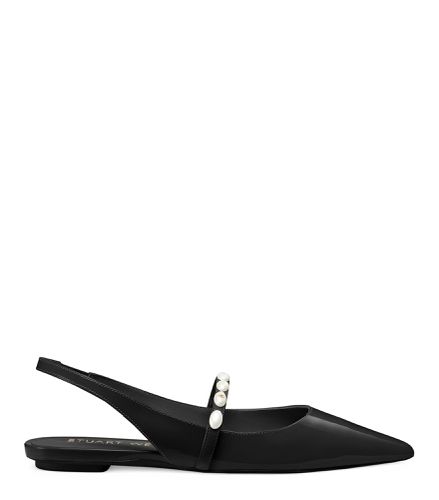 EMILIA PEARLITA SLINGBACK FLAT, CHAUSSURES PLATES ET MOCASSINS, , CUIR VERNIS - Stuart Weitzman - Modalova