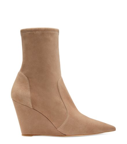 STUART WEDGE 85 SOCK BOOTIE, BOTTES ET BOTTINES, , DAIM STRETCH - Stuart Weitzman - Modalova