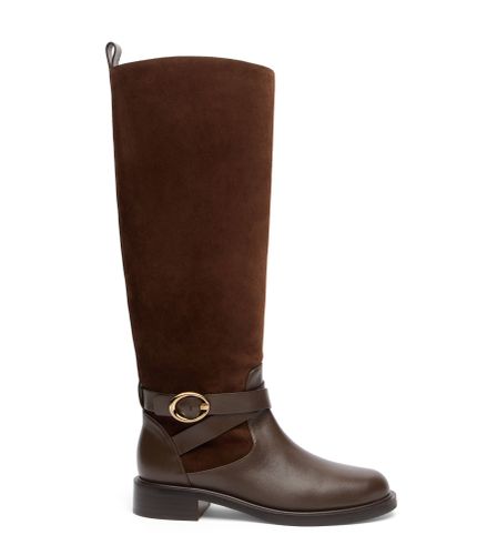BENNI RIDING BOOT, BOTTES ET BOTTINES, //, SPORT SUEDE/SMOOTH CALF/STACKED - Stuart Weitzman - Modalova