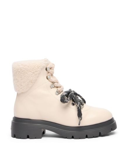 HUDSON LITE LACE-UP BOOTIE, BOTTES ET BOTTINES, / , SMOOTH CALF/WAVY SHEARLING - Stuart Weitzman - Modalova