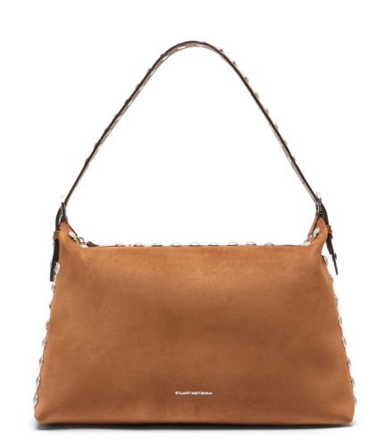 STUART STUD SHOULDER BAG, SACS, , TEXTURED SUEDE - Stuart Weitzman - Modalova