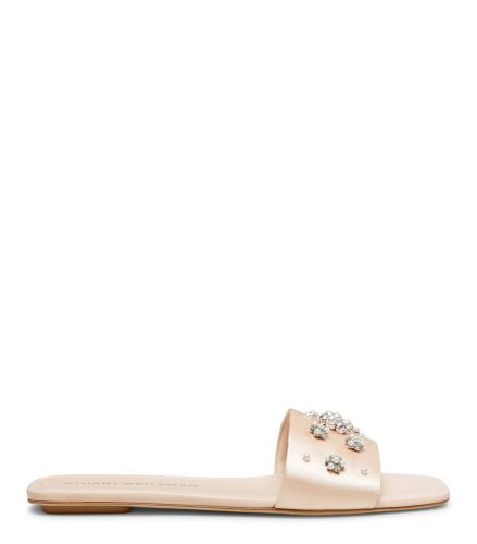 POPPY FLAT SLIDE, Last chance, //, SATIN/CRISTAL/PERLE - Stuart Weitzman - Modalova