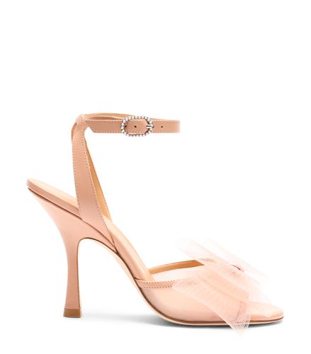 BLUSHING BOW 100 SANDAL, SANDALES, , CUIR NAPPA LAQUÉ/MESH - Stuart Weitzman - Modalova