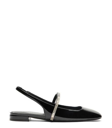 STEFANIE SLINGBACK FLAT, CHAUSSURES PLATES ET MOCASSINS, /, CUIR VERNIS/CRISTAL - Stuart Weitzman - Modalova