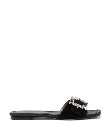 SHINE BUCKLE SLIDE SANDAL, sandales plates, , DAIM - Stuart Weitzman - Modalova