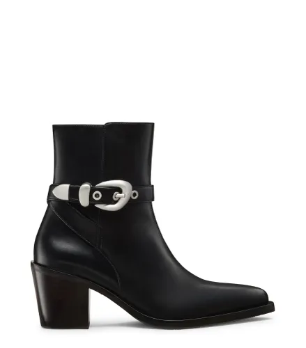 MAVEN WESTERN BOOTIE, BOTTES ET BOTTINES, , SMOOTH CALF/STACKED - Stuart Weitzman - Modalova