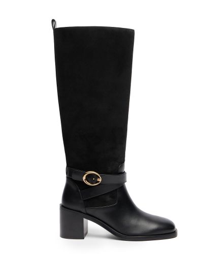 BENNI RIDING BOOT 55, BOTTES ET BOTTINES, , SPORT SUEDE/SMOOTH CALF/STACKED - Stuart Weitzman - Modalova
