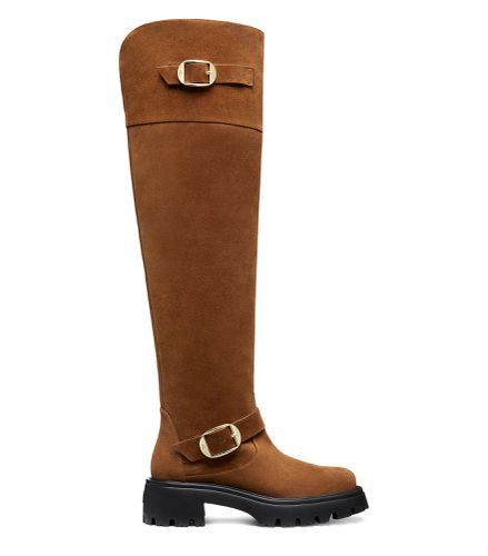 EMERSON MOTO TALL BOOT, BOTTES ET BOTTINES, CAFÉ, DAIM SPORT - Stuart Weitzman - Modalova