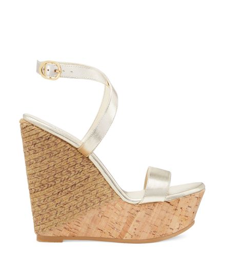 WEDGE SANDAL, sandales à talons, , MÉTALLISÉ LIQUIDE - Stuart Weitzman - Modalova