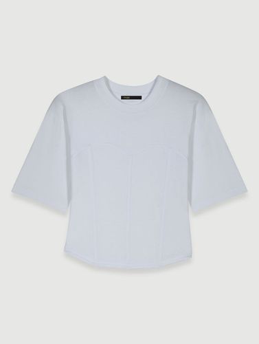 T-shirt Effet Corset - Blanc - Maje - Maje - Modalova