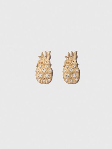 Boucles D'Oreilles Ananas À Strass - Doré - Maje - Modalova