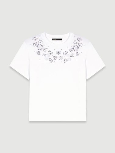 Tee-shirt Orné De Strass - Blanc - Maje - Modalova