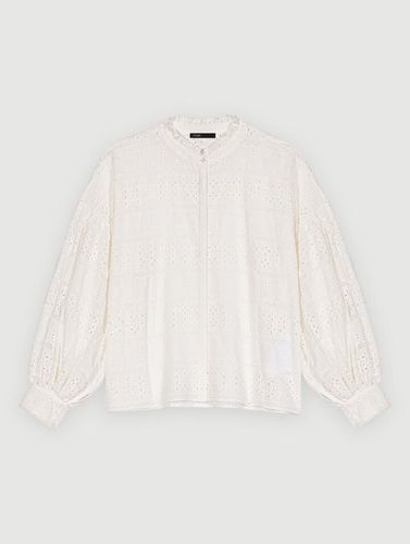 Blouse Brodée En Coton Blanche - Maje - Modalova