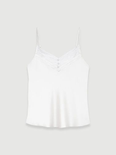 Top En Satin De Soie Et Dentelles - Blanc - Maje - Modalova