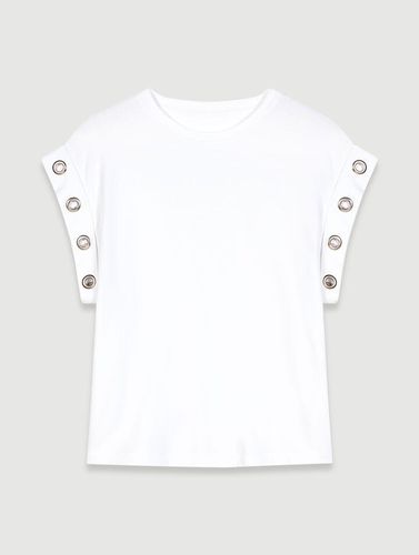 Tee-shirt Détails Œillets - Blanc - Maje - Modalova
