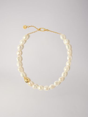 Collier En Perles Avec Détails En Métal - Doré - Maje - Modalova