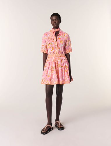 Robe Courte Fluide Imprimée - Orange - Maje - Modalova