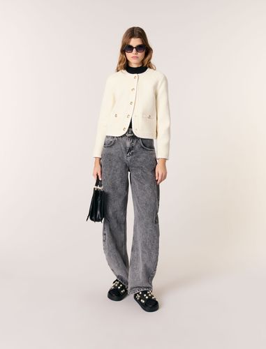 Veste Courte En Tweed - Blanc - Maje - Modalova