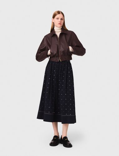 Blouson En Cuir Vintage - Maje - Modalova