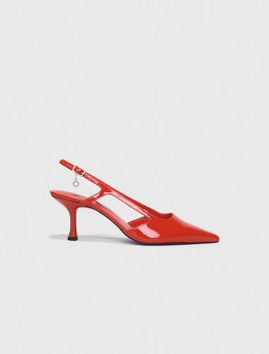 Escarpins Slingback En Cuir Vernis - Maje - Modalova
