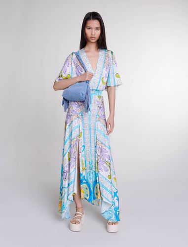 Robe Longue Imprimée Satinée - Maje - Modalova