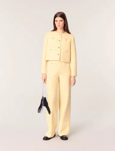 Pantalon Droit En Tweed Et Lurex - Maje - Modalova