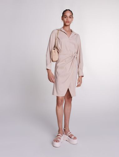 Robe Midi En Lin - Beige - Maje - Maje - Modalova