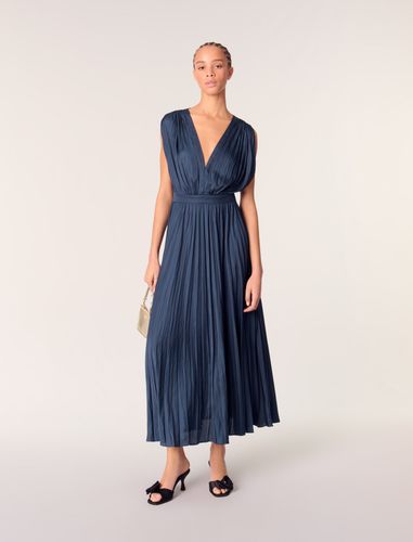 Robe Longue Plissée - Bleu - Maje - Modalova