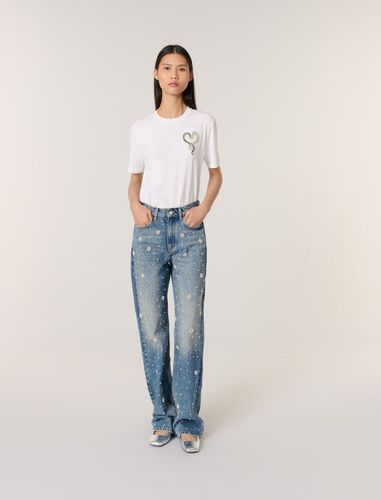 Tee-shirt Brodé - Blanc - Maje - Maje - Modalova