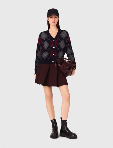 Cardigan Court À Motif Argyle - Bleu - Maje - Modalova