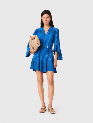 Robe Courte Plissée - Bleu - Maje - Maje - Modalova