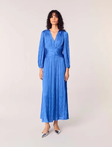Robe Longue Satinée Plissée - Maje - Modalova