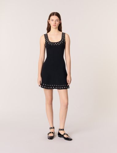 Robe Courte En Maille À Œillets - Maje - Modalova
