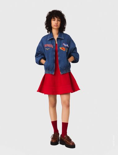 Veste Denim Oversize Brodé - Maje - Modalova