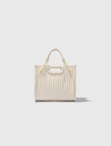 Mini Cabas En Cuir Matelassé - Blanc - Maje - Modalova