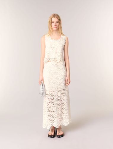 Jupe Longue En Crochet - Blanc - Maje - Modalova