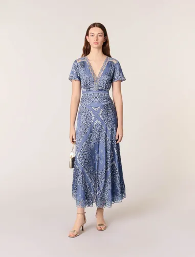 Robe Longue Fluide Imprimée - Maje - Modalova
