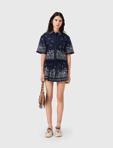 Chemise Courte Brodée En Taffetas - Maje - Modalova