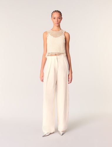 Pantalon De Tailleur Large - Blanc - Maje - Modalova