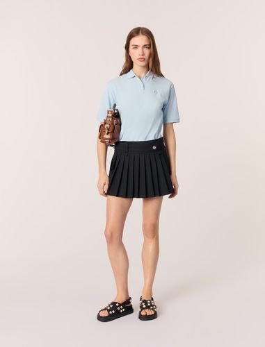 Polo Avec Logo Patch - Bleu - Maje - Maje - Modalova