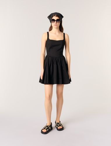 Robe Courte En Coton - Noir - Maje - Maje - Modalova