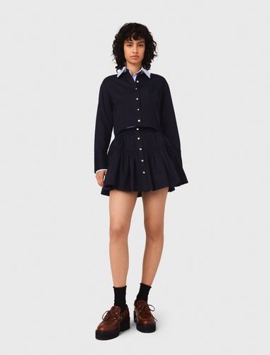 Jupe Courte À Taille Élastique - Bleu - Maje - Modalova