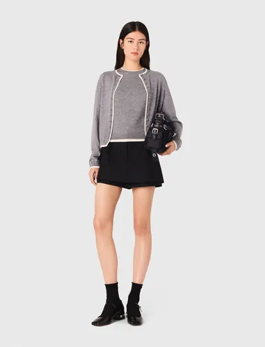 Cardigan 100% Laine Avec Strass - Maje - Modalova