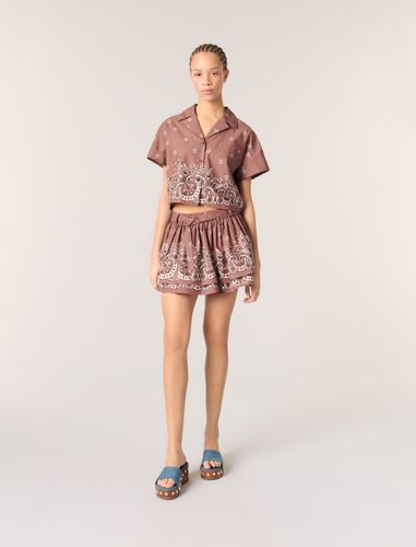 Chemise Courte Imprimée À Strass - Maje - Modalova